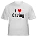 I Love/Heart Caving Youth T-Shirt (for Kids) ASH GREY LARGE