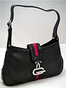 Gucci Inspired Black Signature Web Satchel