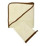 Tadpoles Organic Terry and Waffle Hooded Towel/Mitt Set - Cocoa