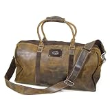 Rustic Brown Leather College Duffle Bag - Collegiate Series