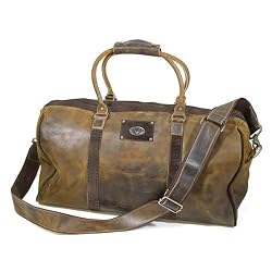 Rustic Brown Leather College Duffle Bag - Collegiate Series