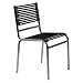 Flat Bungee Stacking Chair Set (Black / Chrome) (34H x 21.5W x 20D)