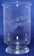 Individually Hand Etched Fishing Fly Glass Candle Shade 8"H Set of Two