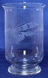 Individually Hand Etched Fishing Fly Glass Candle Shade 8"H Set of Two