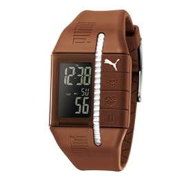 Puma Time - 4357418 - Montre Mixte - Quartz - Digitale - Cardiofr�quencem�tre - Bracelet Silicone Marron