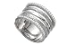 14K White Gold Hand-Crafted Matte-Finish Designer Ring, Enhanced with Pave Set Diamonds.