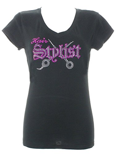 DivaDesigns Women's Hair Stylist Beauty Salon Theme Rhinestone Bling T-Shirts