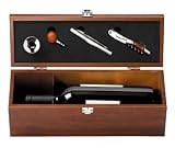 Outset B818 4-Piece Wine Set in Wood Box with Nameplate, Rosewood
