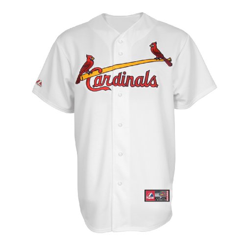 MLB Men's St.Louis Cardinals Chris Carpenter White Home Short Sleeve 6 Button Synthetic Replica Baseball Jersey Spring 2012  (White, Medium)