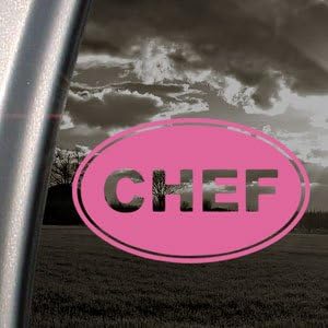 Chef Euro Oval Pink Decal Car Truck Bumper Window Pink Sticker