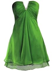 Chiffon/Silk Crystal Lace-Up Above the Knee Short Bridesmaid Dress/Mini Dress 