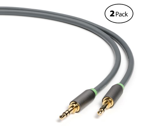 Aurum Cables Pack of 2 - 3.5mm Male To 3.5mm Male Stereo Audio Cable - For iPhone, iPad or Smartphones - 3 Feet