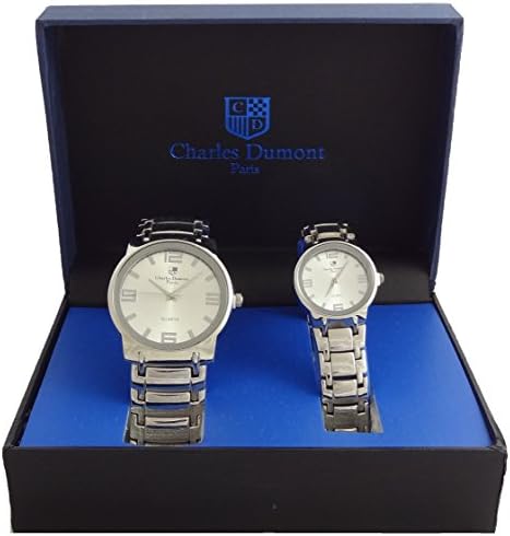 Charles Dumont Paris His & her Gift Set Silver Alloy Metal Case