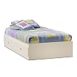 South Shore Furniture, Sand Castle Collection, Twin Mates Bed, Pure White