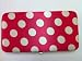 PINK POLKA DOTS HARD CASE FLAT OPERA CLUTCH BY DESIGNSK