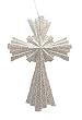 Winter's Beauty Silver Glitter Cross Christmas Ornament