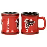 NFL Teams 2oz Ceramic Handled Full Color Shot Glasses 2 Pack - Atlanta Falcons