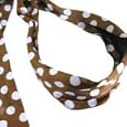 BROWN & WHITE POLKA DOT BAND LONG SCARF TAIL HEAD BAND