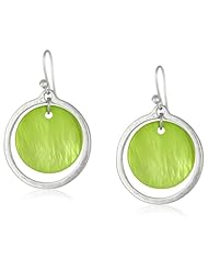 Kenneth Cole New York "Shell Brilliance" Lime Green Shell Orbital Drop Earrings