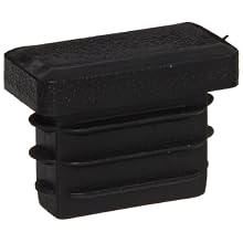 Kapsto 270 R 2010 1.5 - 2 Polyethylene Rectangular Plug, Black, 20x10 mm (Pack of 100)