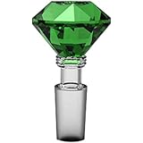 Glass Slide Bowl Diamond Style with five screens (14mm, green)