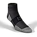 MudGear Quarter Crew Trail Socks, Blister-Resistant, Sweat-Resistant & Quick-Drying for Running, Hiking & Cycling, Non-Slip, Breathable, Cushioned Footbed, Made in USA, 2-Pack, Small, Gray/Black