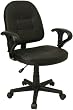 Black Leather Ergonomic Task Chair with Arms