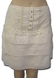 Pleated Front Tiered Short Skirt in Ivory