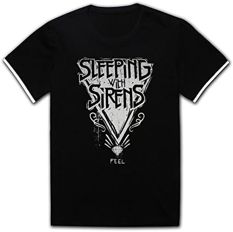 QLKJY Sleeping with Sirens Feel Triangle Mens O-Neck T-Shirt Black XL