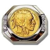 41qSRjs60 L. SL160  .07 CT 1/10 oz. GOLD BUFFALO INDIAN COIN MENS RING