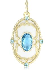 Katie Decker "Imperial" 18k Blue Topaz Over White Onyx Pendant Necklace