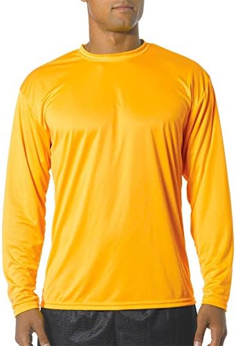 A4 Adult Cooling Performance Long-Sleeve T-Shirt, Gold, X-Large
