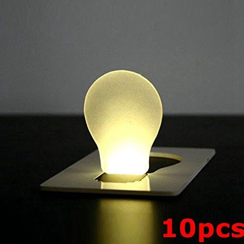 10pcs Portable LED Card Light Pocket Lamp Purse Wallet Emergency Light
