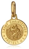 Image of 9ct Yellow Gold Small St Christopher Medal Pendant