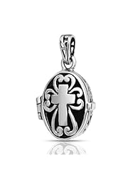 Bling Jewelry Vintage Gothic Prayer Box Cross Poison Locket Pendant 925 Silver