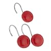 Color Rounds Shower Hooks Set of 12 - Red