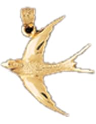 Dazzlers Solid 14k Gold Bird Charm Pendant Available in three colors from jewelsberry (weights: 1.8 grams only)