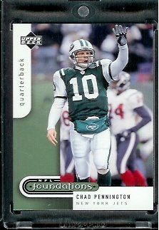 2005 Upper Deck Foundations Football Card # 65 Chad Pennington New York Jets - Mint Condition - In Protective Display Case !