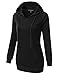 JJ Perfection Womens Raglan Long Sleeve French Terry Tunic Top Hoodie