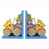 Lanka Kade Children's Wooden Bookends Yellow Digger