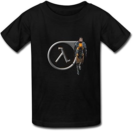 QDJT Youth Gordon Freeman Half Life Half Kids Boys And Girls T-Shirt - M Black