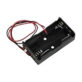 Gino Black Plastic 2 x 1.5V AA Battery Lead Wired Cell Case Box