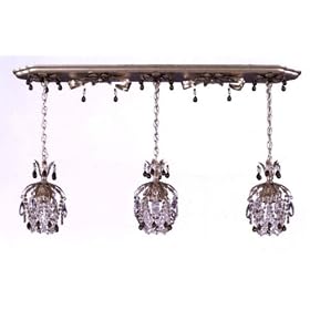 Schonbek 1258-26AM French Gold Amber Rondelle Crystal Three Light Down Lighting Colored...