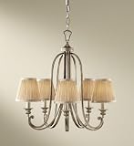 Murray Feiss F2642/5SVSD Abbey Collection 5-Light Chandelier, Silver Sand Finish with Mushroom Fabric Shades