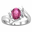 14K White Gold Pink Tourmaline and Diamond Ring