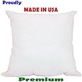 Mybecca - 12 X 12 Sham Stuffer Square Hypoallergenic Pillow Form Insert Polyester, Standard / White
