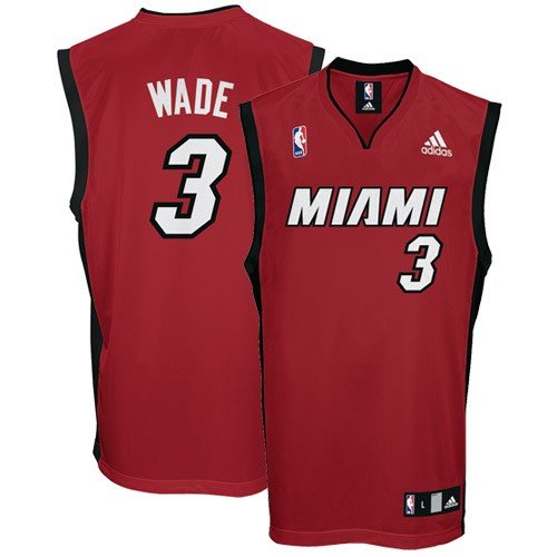 Dwyane Wade Jersey: adidas Red Replica #3 Miami Heat Jersey