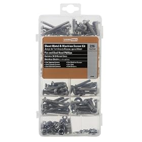 Crown Bolt 31342 226-Piece Pan and Oval-Head Phillips Stainless Steel Sheet Metal and Machine Screw Kit