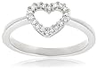 14k White or Yellow Gold Diamond Heart Ring (1/8 cttw, H-I Color, I1 Clarity)
