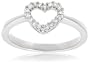 14k White or Yellow Gold Diamond Heart Ring (1/8 cttw, H-I Color, I1 Clarity)
